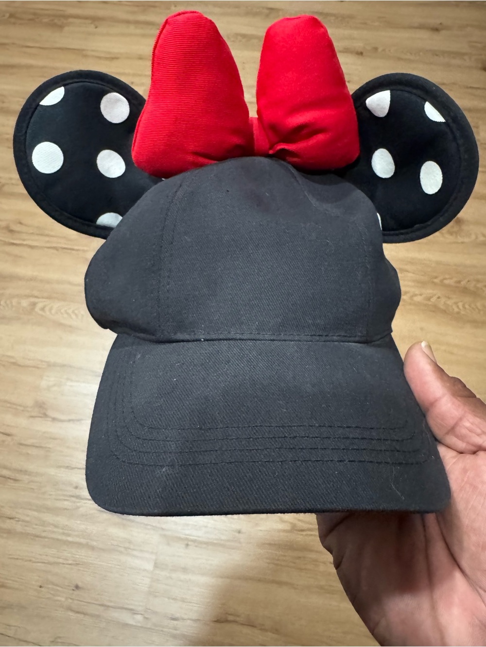 Disney Black Cap with Red Bow and Polka Dot Ears